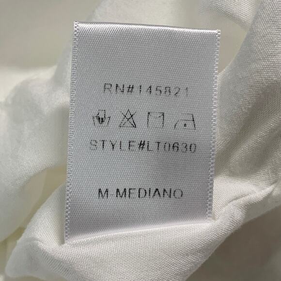 Pomp and Circumstance M White Button Front Eyelet Detail Top 100% Cotton - Picture 9 of 9